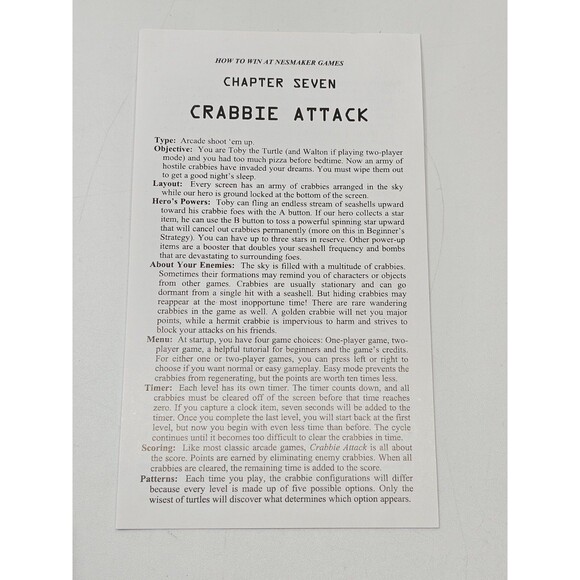 Midwest Gaming Classic Crabbie Attack Two Player NES Maker Video Game Cartrid - Picture 5 of 5